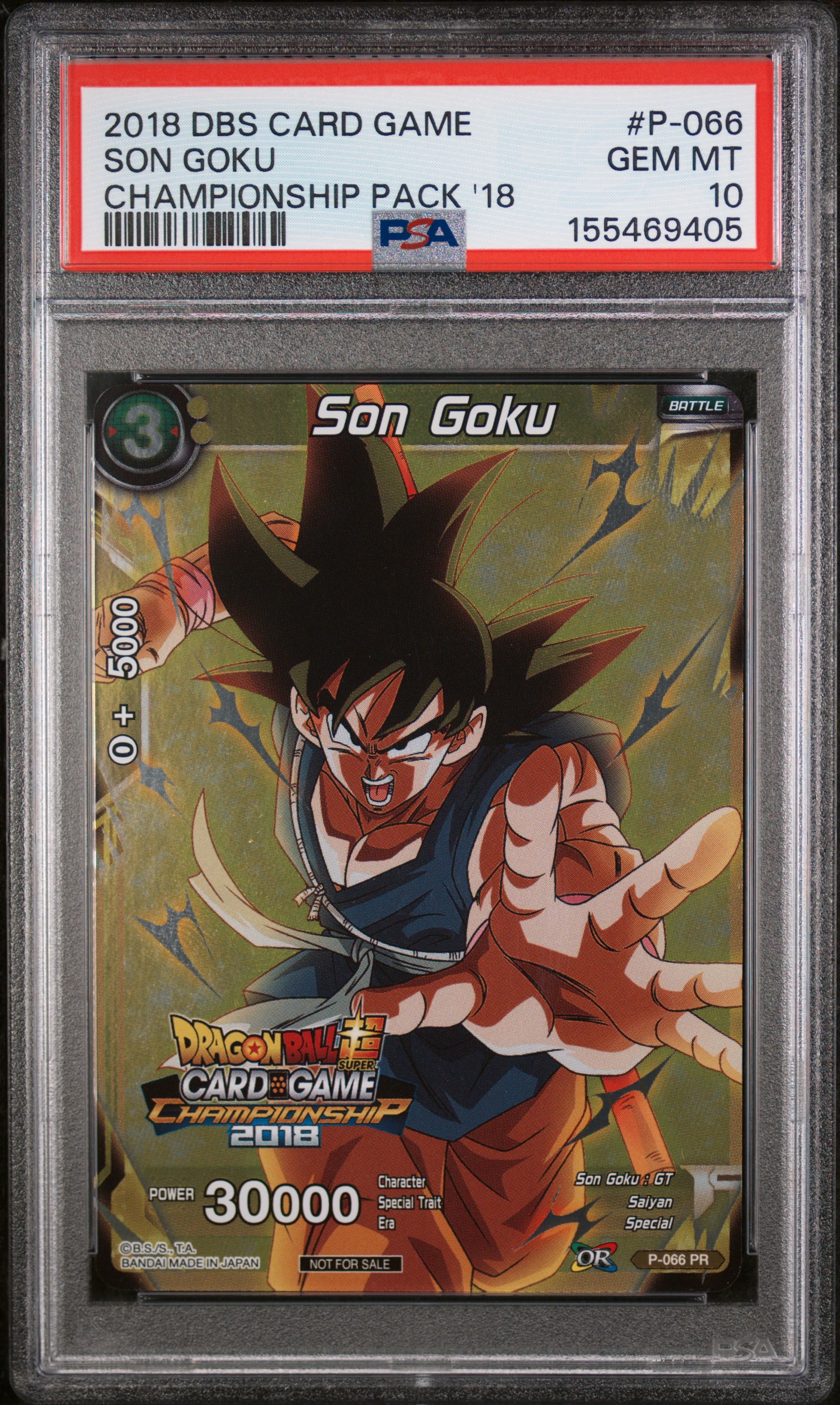 2018 #P-066 Son Goku PSA 10 Dragon Ball Super Card Game Championship Pack 2018