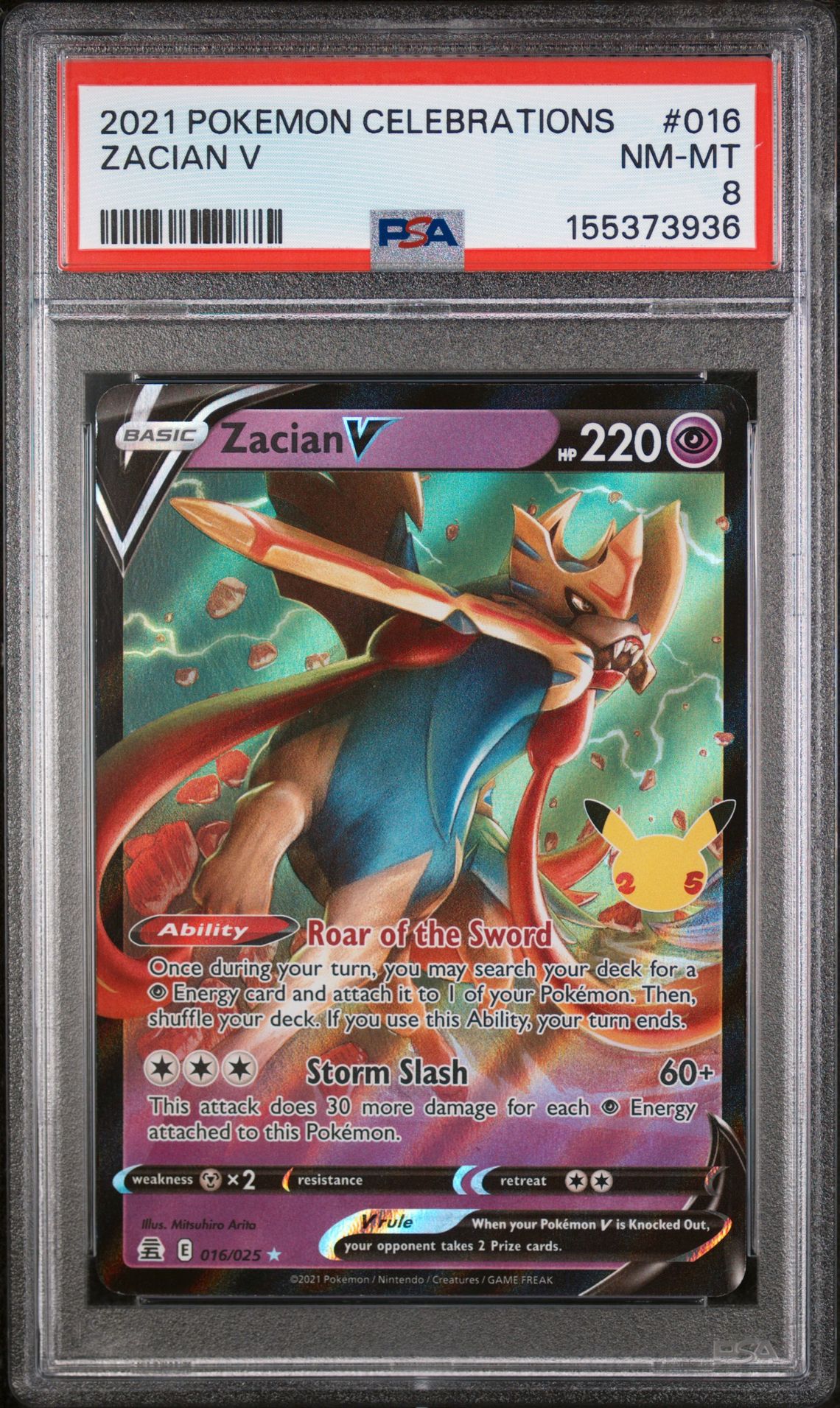 2021 Pokemon POKEMON CELEBRATIONS #016 Zacian V front