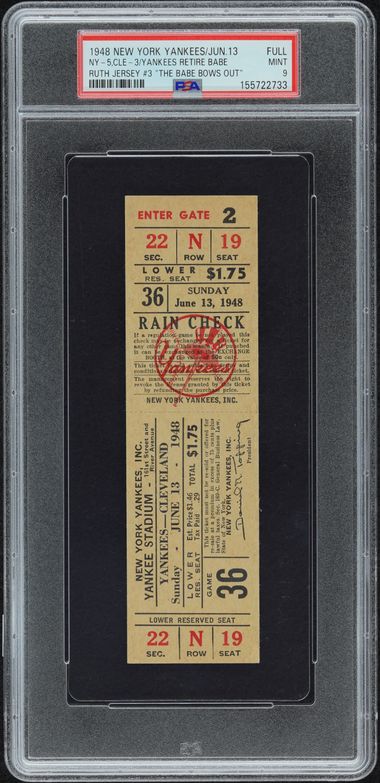 1948 The Babe Bows Out, Ruth Number 3 Retired