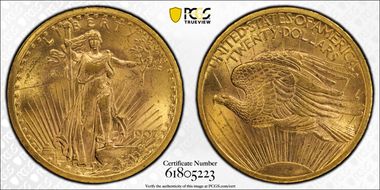 1907 $20 Saint-Gaudens N1