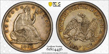 1862 50C AU53