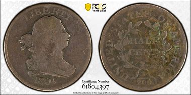 1805 1/2C No Stems G4BN