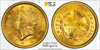 1853 G$1 MS63