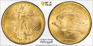 1908 $20 No Motto - Wells Fargo MS65