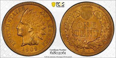 1909-S 1C Indian N1BN