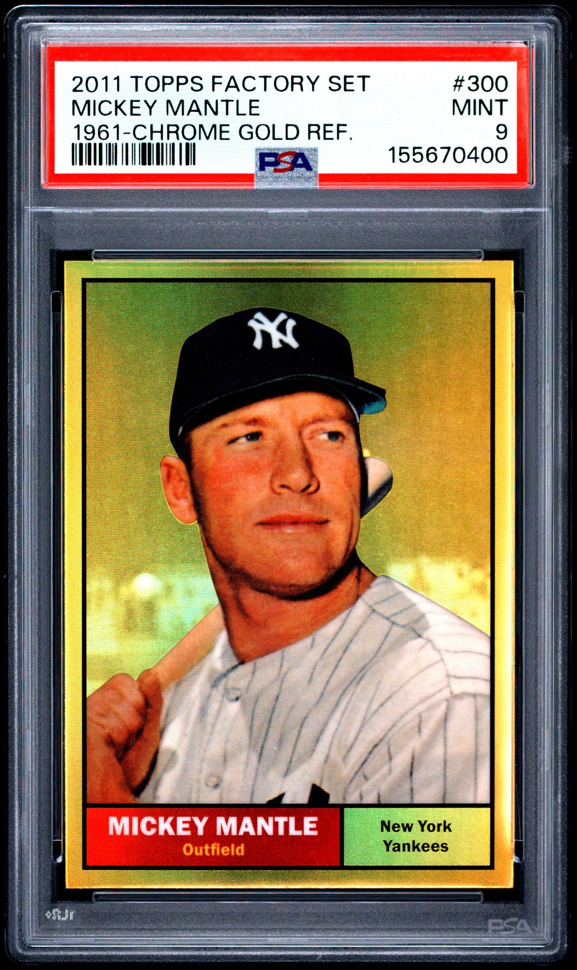 2011 Topps TOPPS MANTLE FACTORY SET 1961-CHROME GOLD REF. #300 Mickey Mantle front