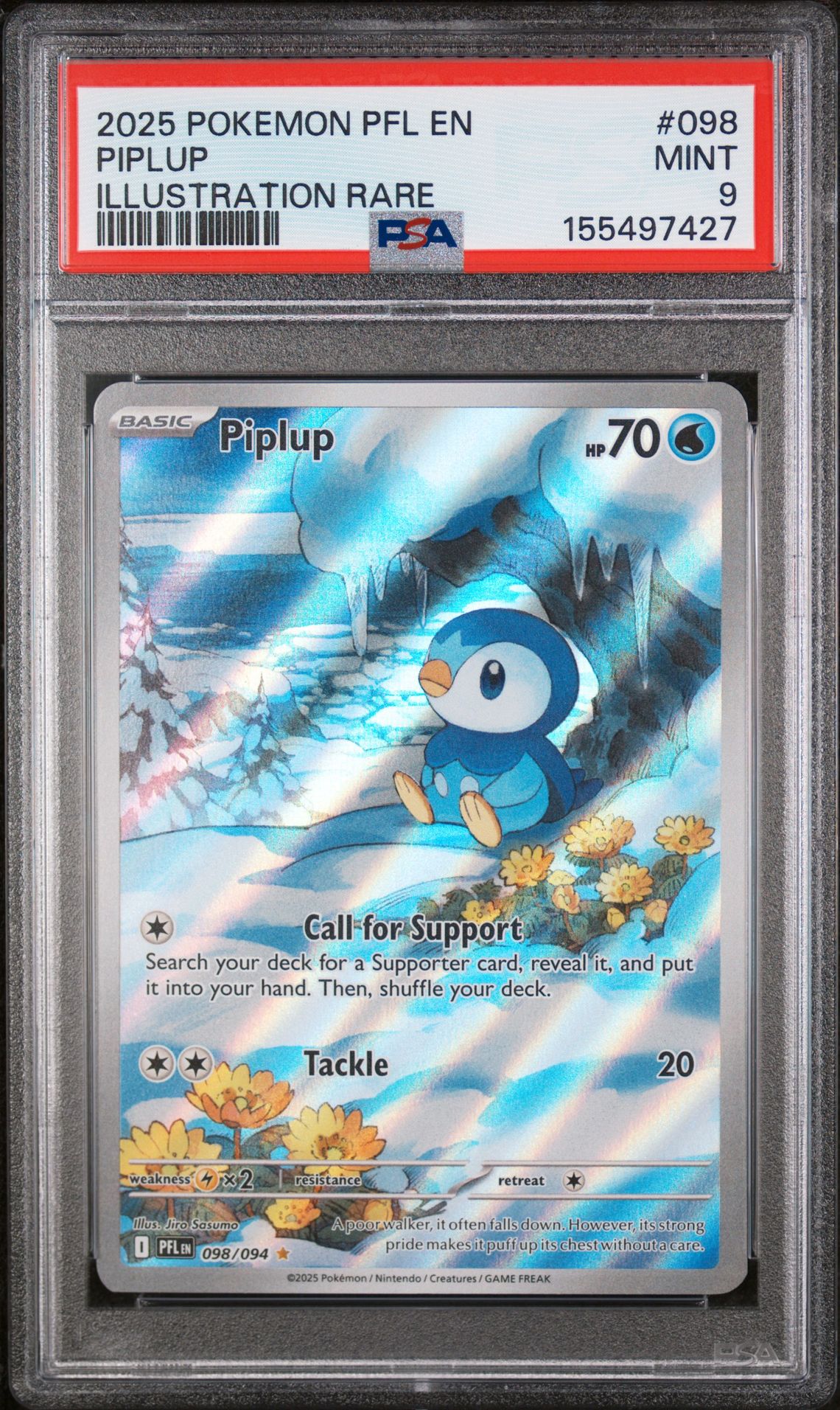 2025 Pokemon POKEMON PFL EN-PHANTASMAL FLAMES ILLUSTRATION RARE #098 Piplup front