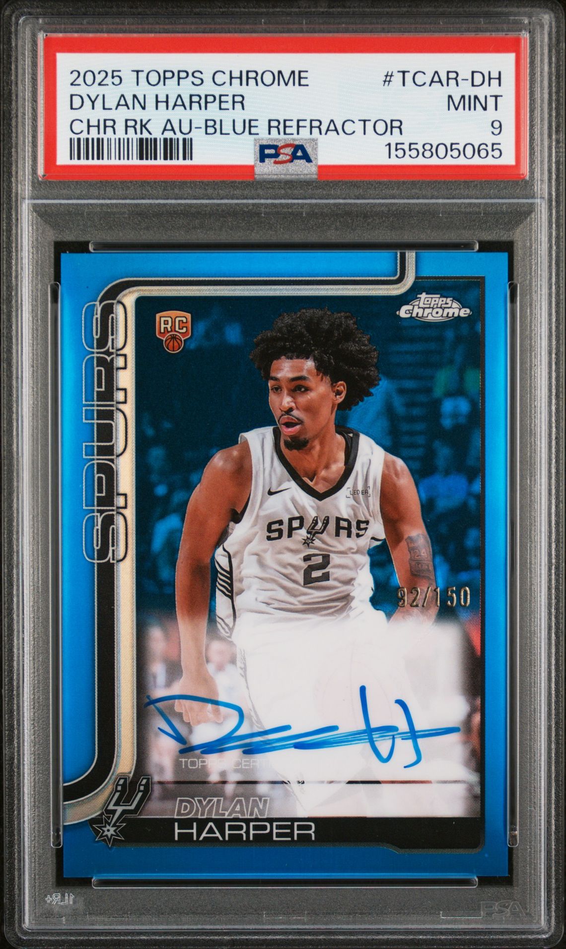 2025 Topps Chrome TOPPS CHROME CHROME ROOKIE AUTOGRAPHS CHR RK AU-BLUE REFRACTOR #TCAR-DH Dylan Harper front