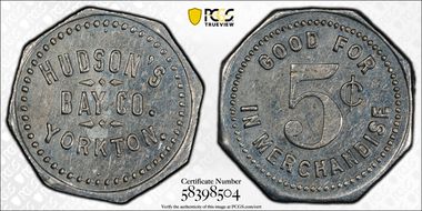 (c.1914-20) Tk 5C Gingras-280 Yorkton, SK Hudson's Bay Company MS62
