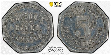 (c.1914-20) Tk 5C Gingras-280 Yorkton, SK Hudson's Bay Company MS62