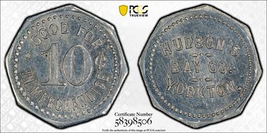 (c.1914-20) Tk 10C Gingras-280a Yorkton, SK Hudson's Bay Company MS63