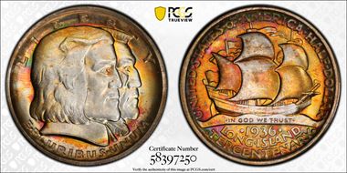 1936 50C Long Island MS67+
