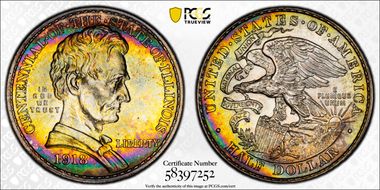 1918 50C Lincoln-Illinois MS67+