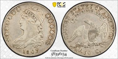 1807 50C Large Stars, 50/20 VF30