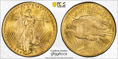 1914-S $20 MS64