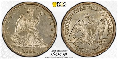 1844 50C AU58