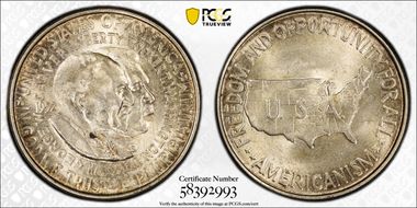 1952 50C Washington-Carver MS63