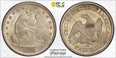 1861-S 50C MS63