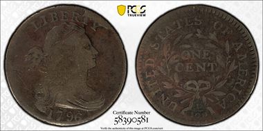 1796 1C Draped, Reverse of 1794 VG10BN
