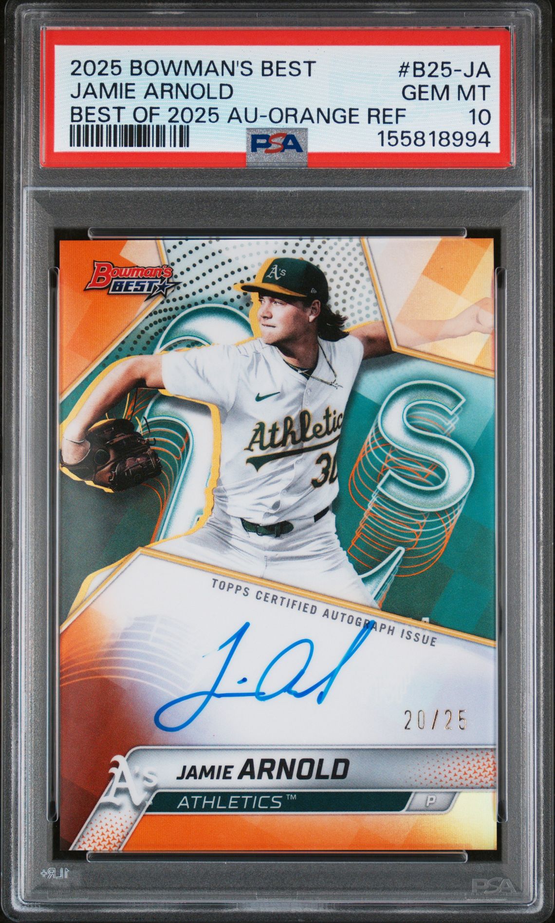 2025 Bowman BOWMAN'S BEST BEST OF 2025 AUTOGRAPHS ORANGE REF #B25-JA Jamie Arnold front