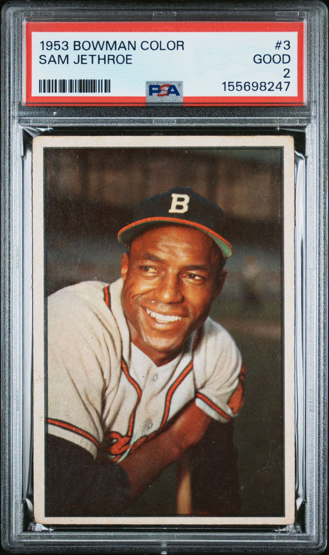 1953 Bowman BOWMAN COLOR #3 Sam Jethroe front