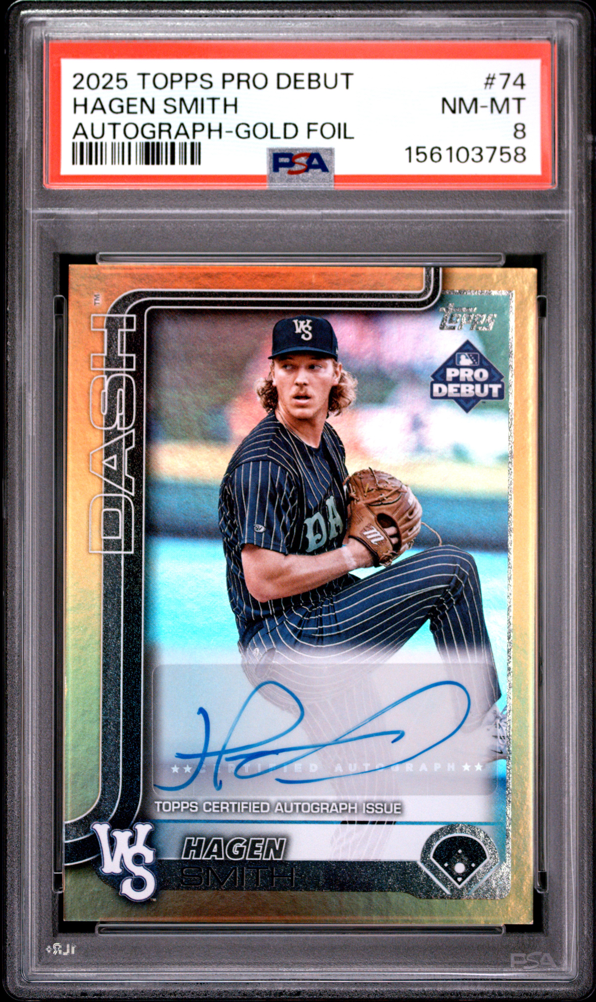 2025 #74 Hagen Smith PSA 8 Topps Pro Debut