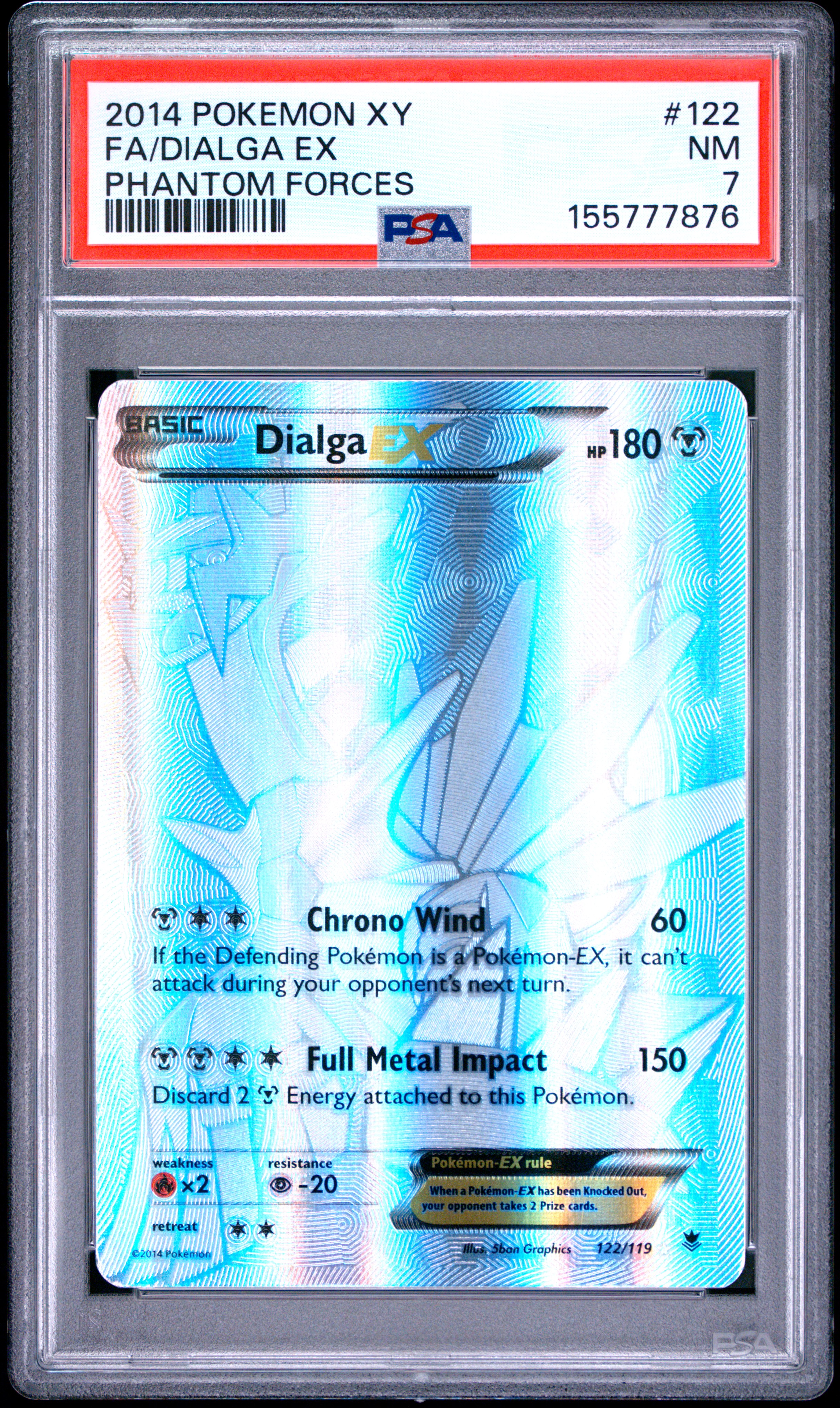 2014 #122 Full Art/Dialga EX PSA 7 XY Phantom Forces