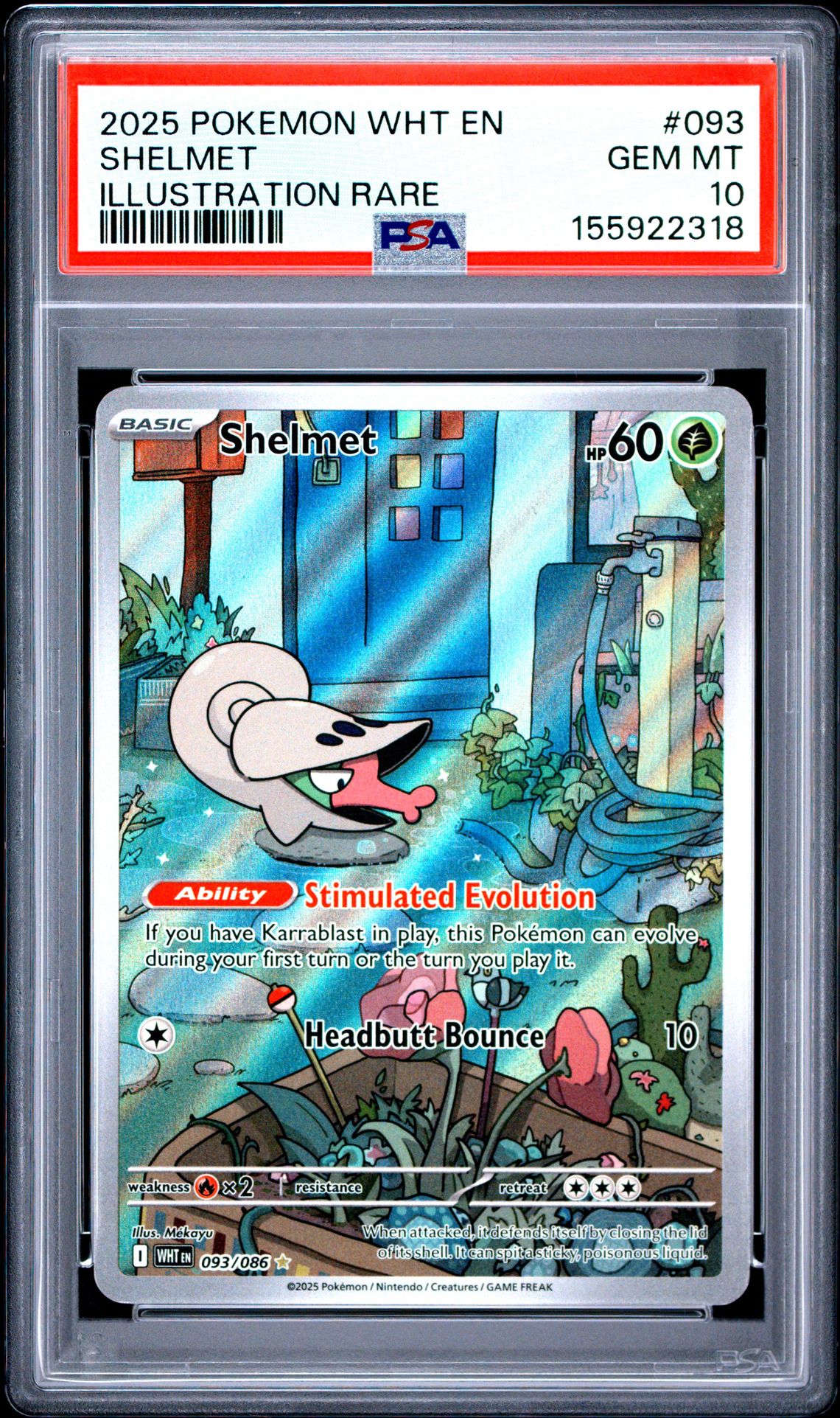 2025 Pokemon POKEMON WHT EN-WHITE FLARE ILLUSTRATION RARE #093 Shelmet front