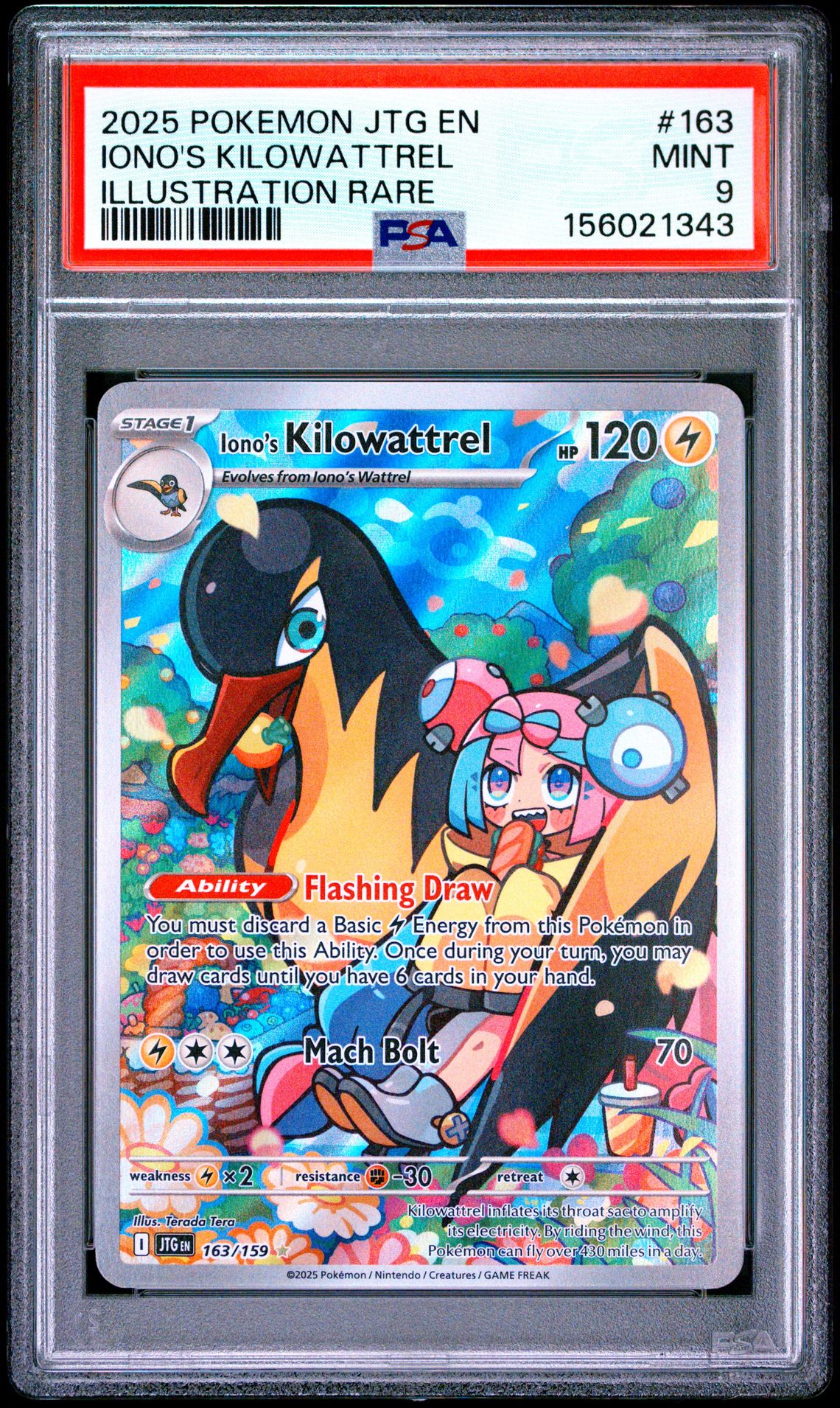 2025 Pokemon #163 Iono's Kilowattrel front