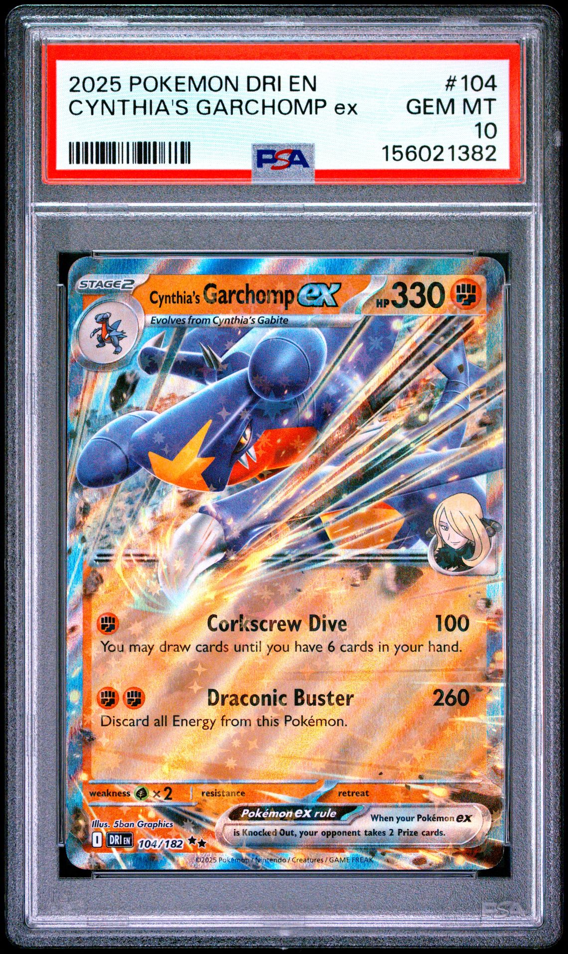 2025 Pokemon POKEMON DRI EN-DESTINED RIVALS #104 Cynthia's Garchomp EX front
