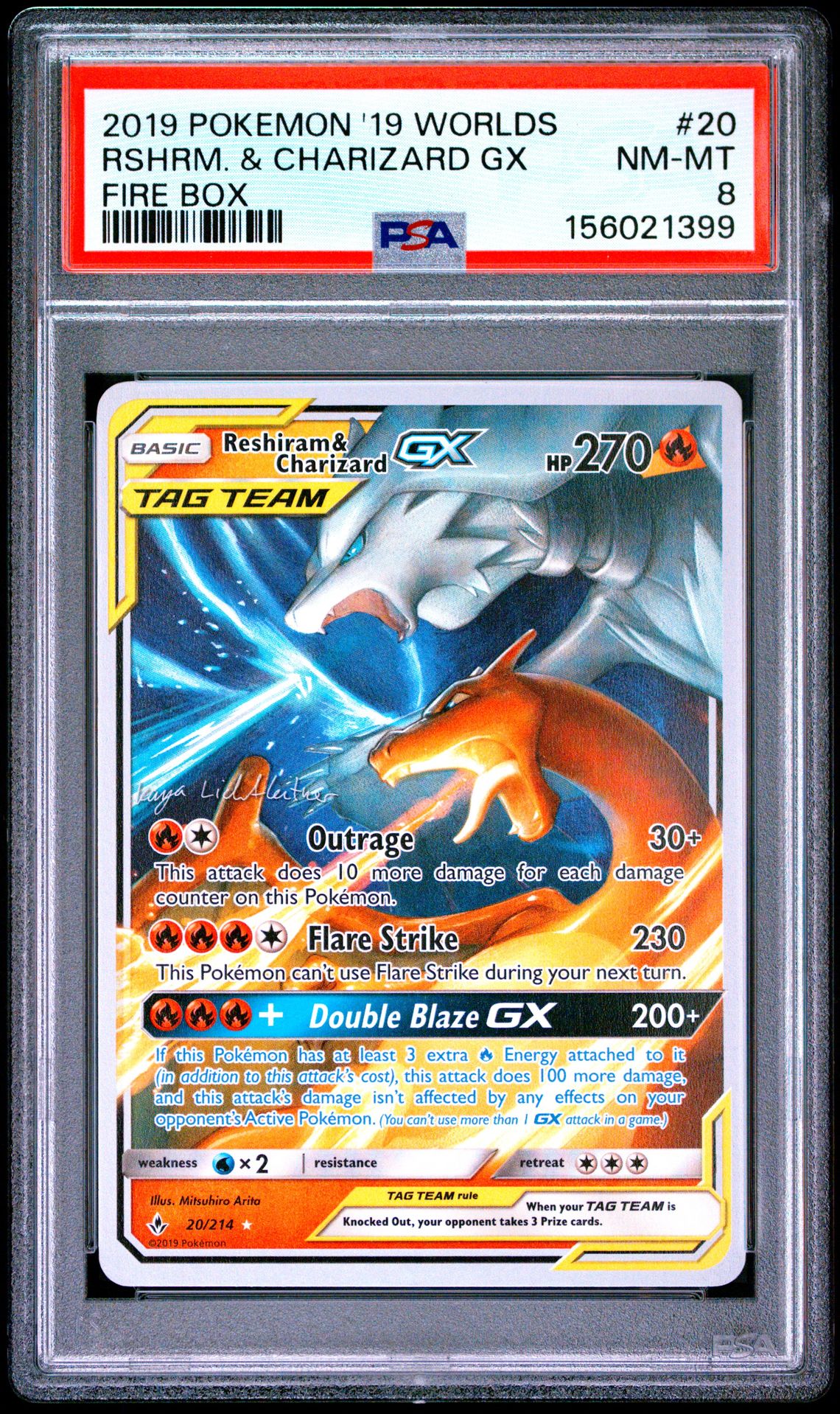 2019 Pokemon POKEMON 2019 WORLD CHAMPIONSHIPS DECK: FIRE BOX #20 Rshrm. & Charizard Gx front