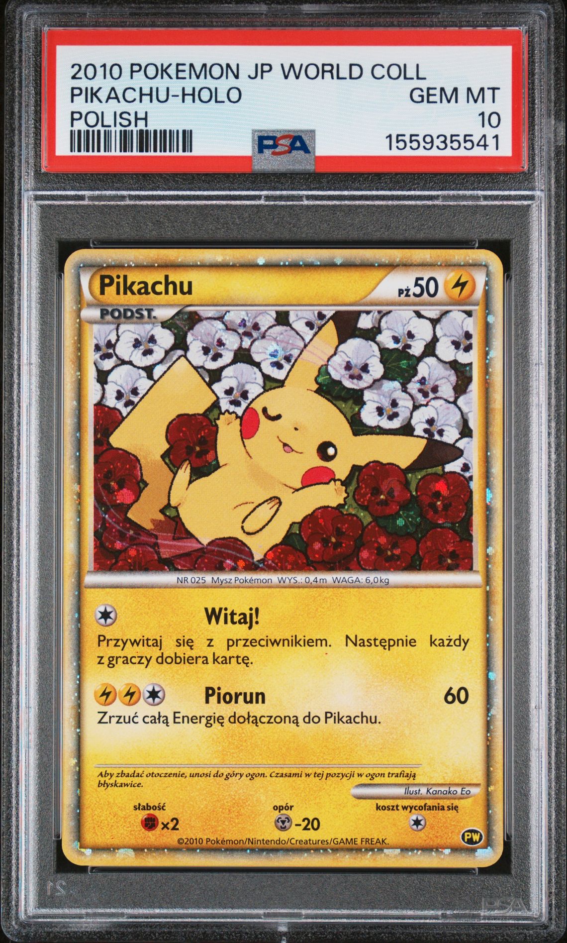 2010 Pokemon POKEMON JAPANESE WORLD COLLECTION POLISH Pikachu-Holo front