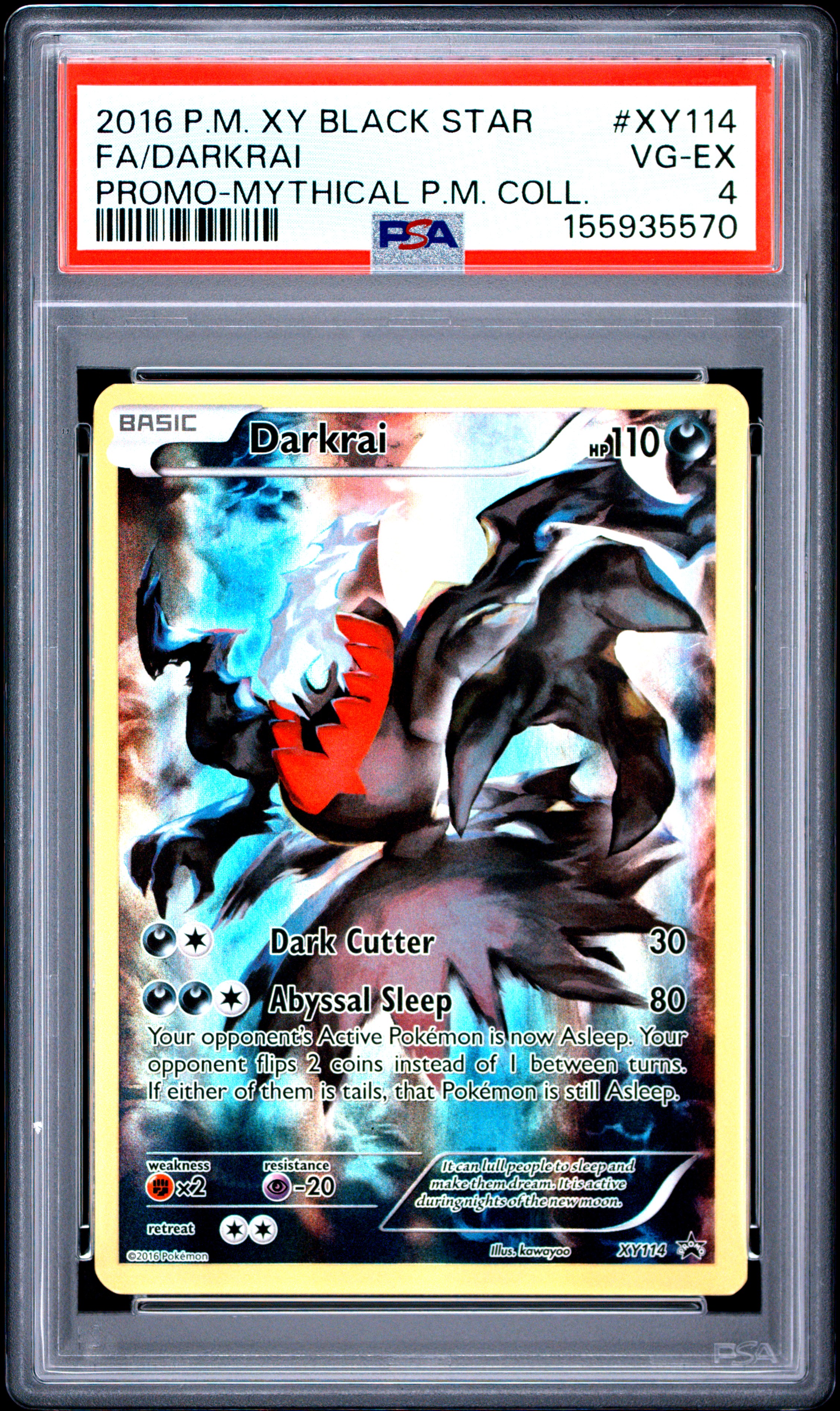 2016 #XY114 Full Art/Darkrai PSA 4 XY Black Star Promo