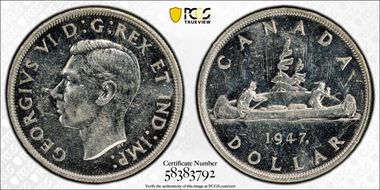1947 S$1 Maple Leaf MS62