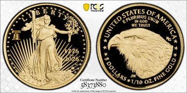 2026-W $5 Gold Eagle w/ Liberty Bell 250 Privy First Strike PR69DCAM