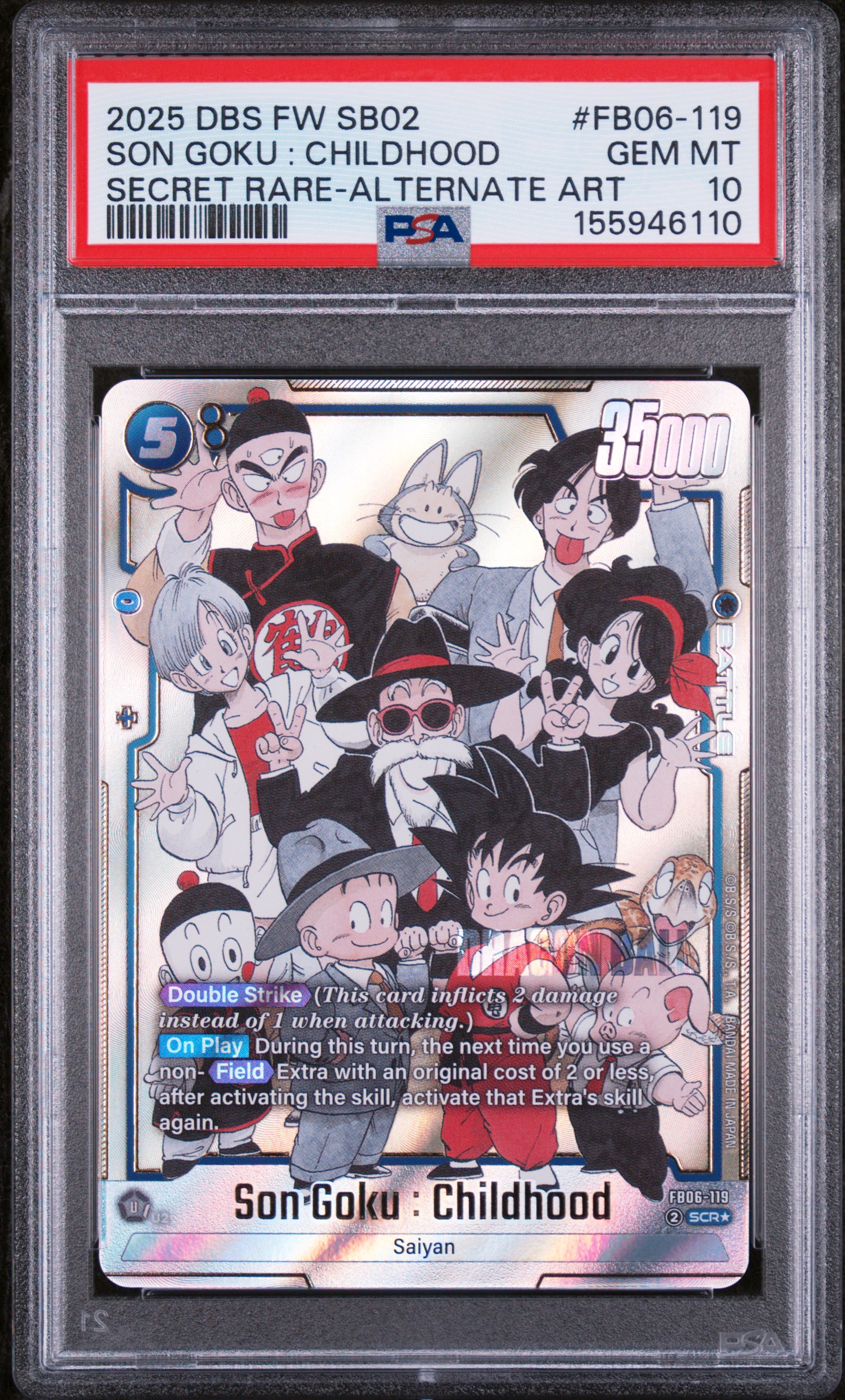 2025 #FB06-119 Son Goku : Childhood PSA 10 Dragon Ball Super Card Game Fusion World Manga Booster 02