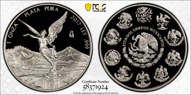 2017-Mo Onza Libertad  Ag PR70DCAM