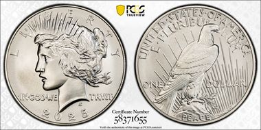 2025 $1 Peace Dollar MS70