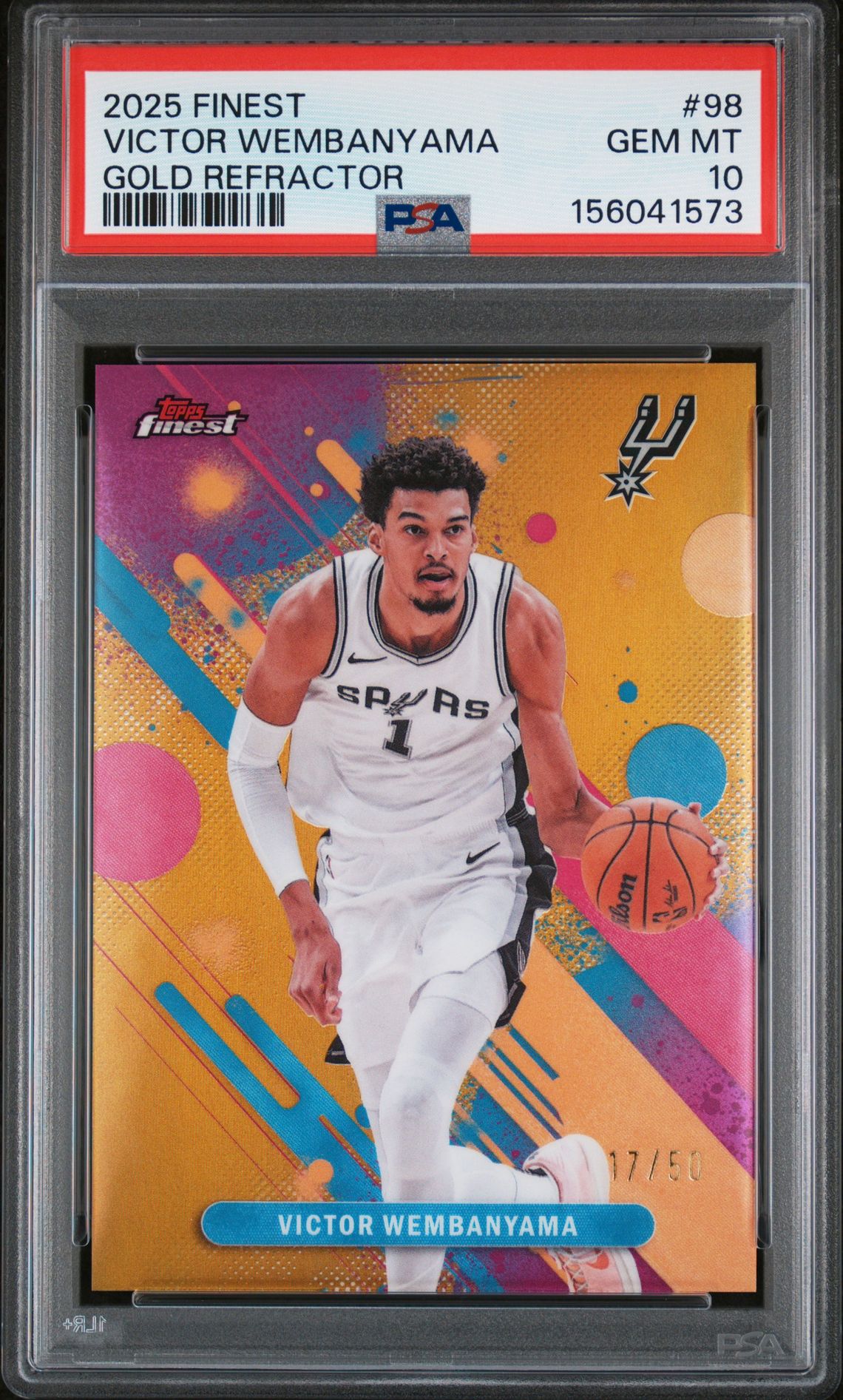 2025 Topps Topps Finest Gold Refractor #98 Victor Wembanyama front