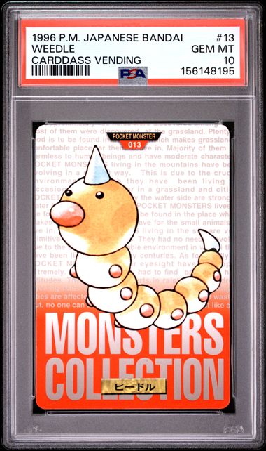 Weedle card PSA 10, cert 156148195