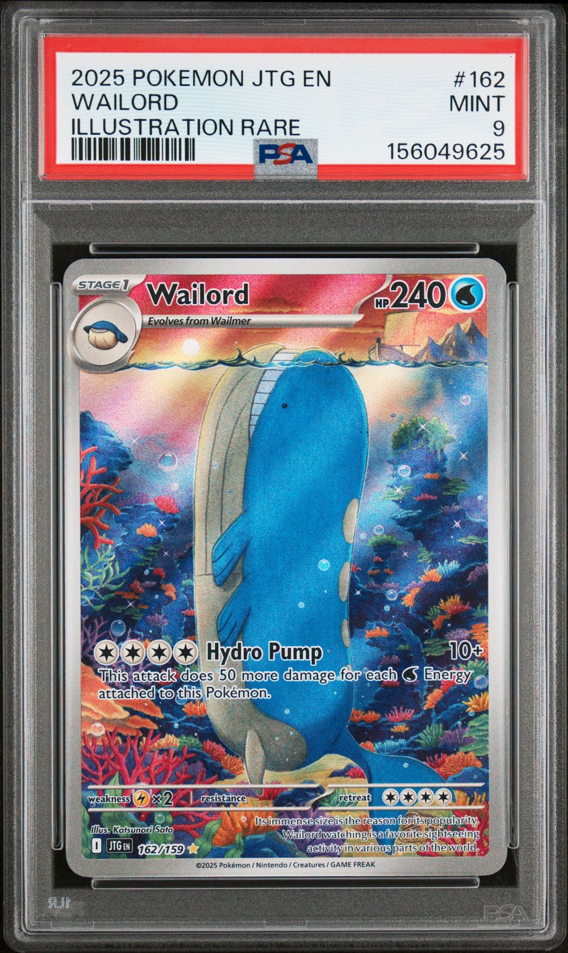 2025 Pokemon Jtg En-Journey Together Wailord #162 (Illustration Rare) Mint 9 front