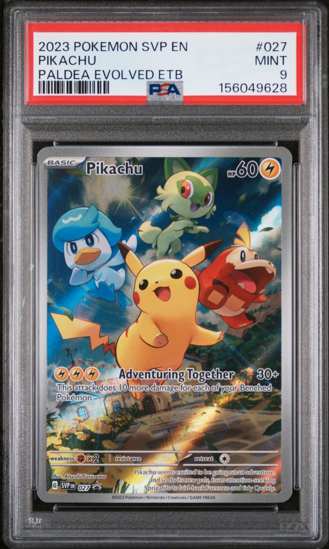2023 Pokemon Svp En-Sv Black Star Promo Pikachu #027 (Paldea Evolved Etb) Mint 9 front