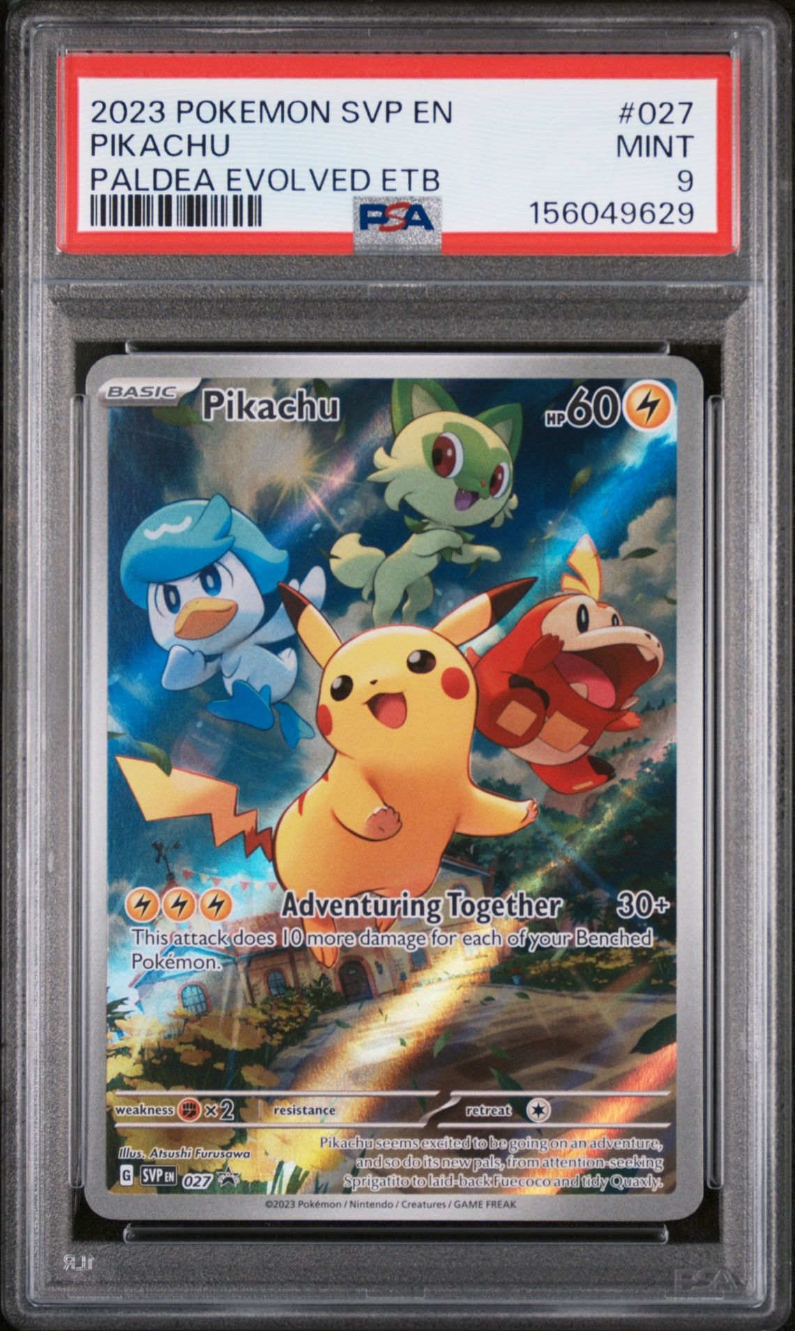2023 Pokemon Svp En-Sv Black Star Promo Pikachu #027 (Paldea Evolved Etb) Mint 9 front