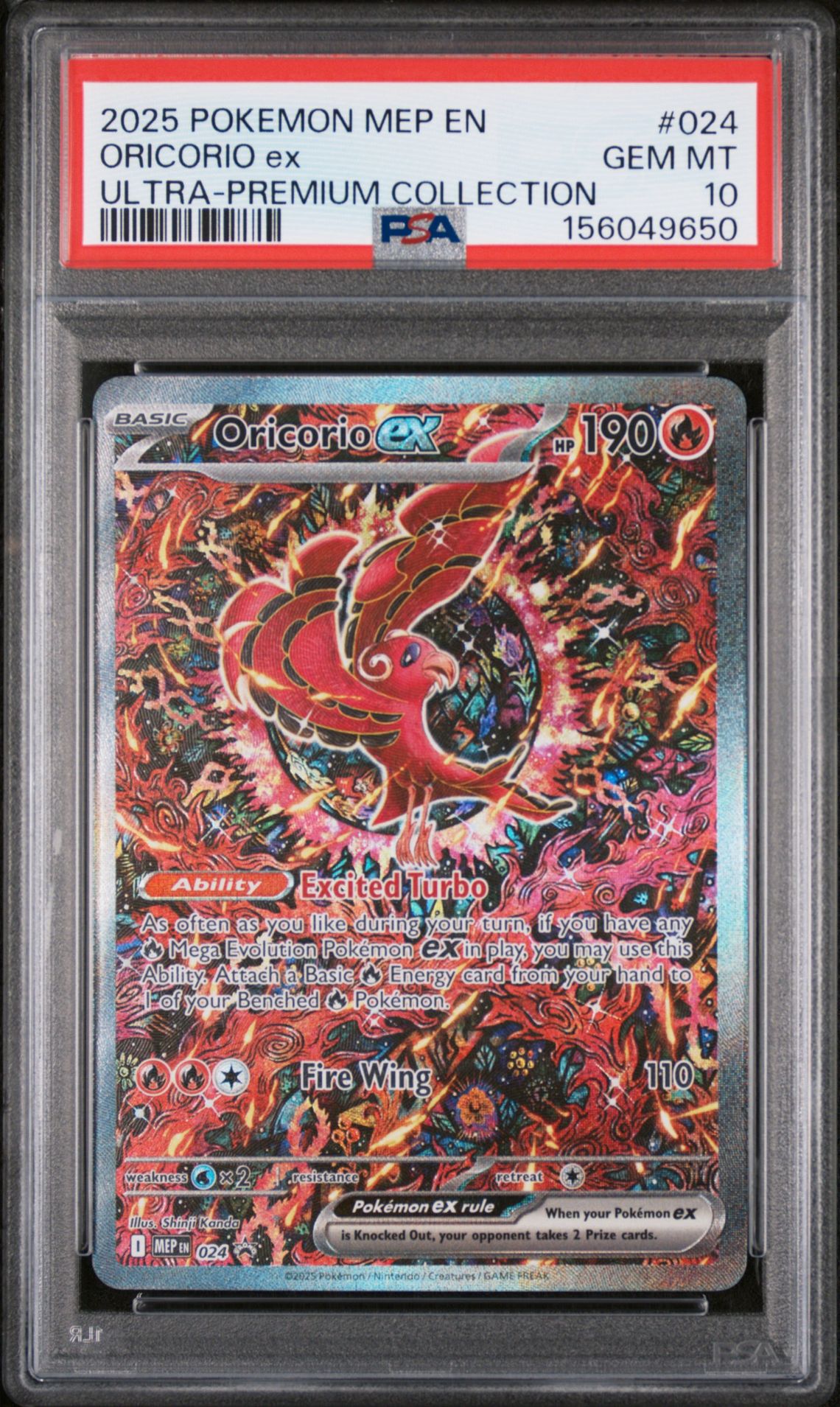 2025 Pokemon Mep En-Me Black Star Promo Oricorio Ex #024 (Ultra-Premium Collection) Gem Mt 10 front