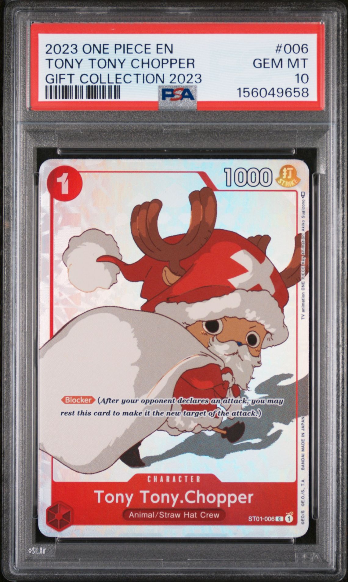 2023 One Piece Gift Collection 2023 Tony Tony Chopper #006 (Gift Collection 2023) Gem Mt 10 front view - PSA graded GEM MT 10