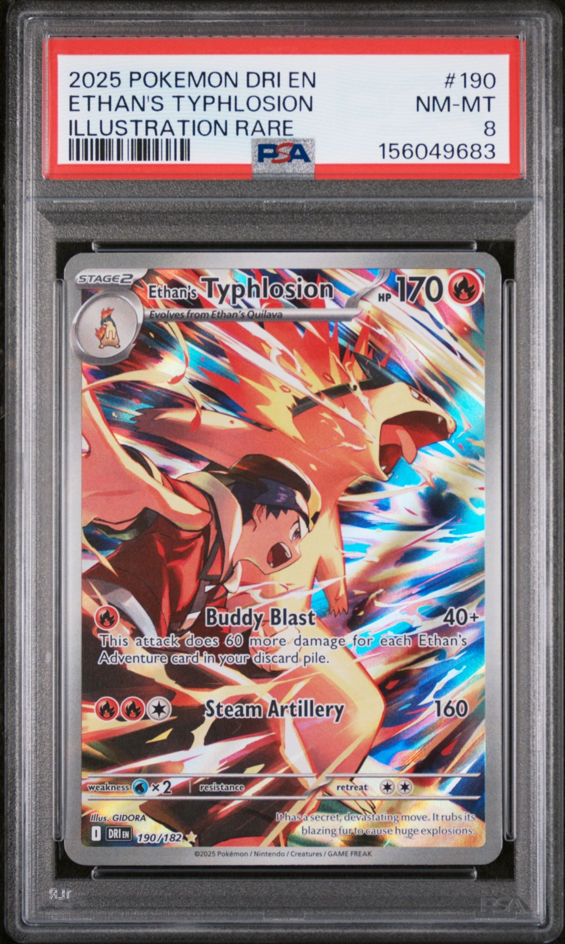 2025 Pokemon Dri En-Destined Rivals Ethan's Typhlosion #190 (Illustration Rare) Nm-Mt 8 front
