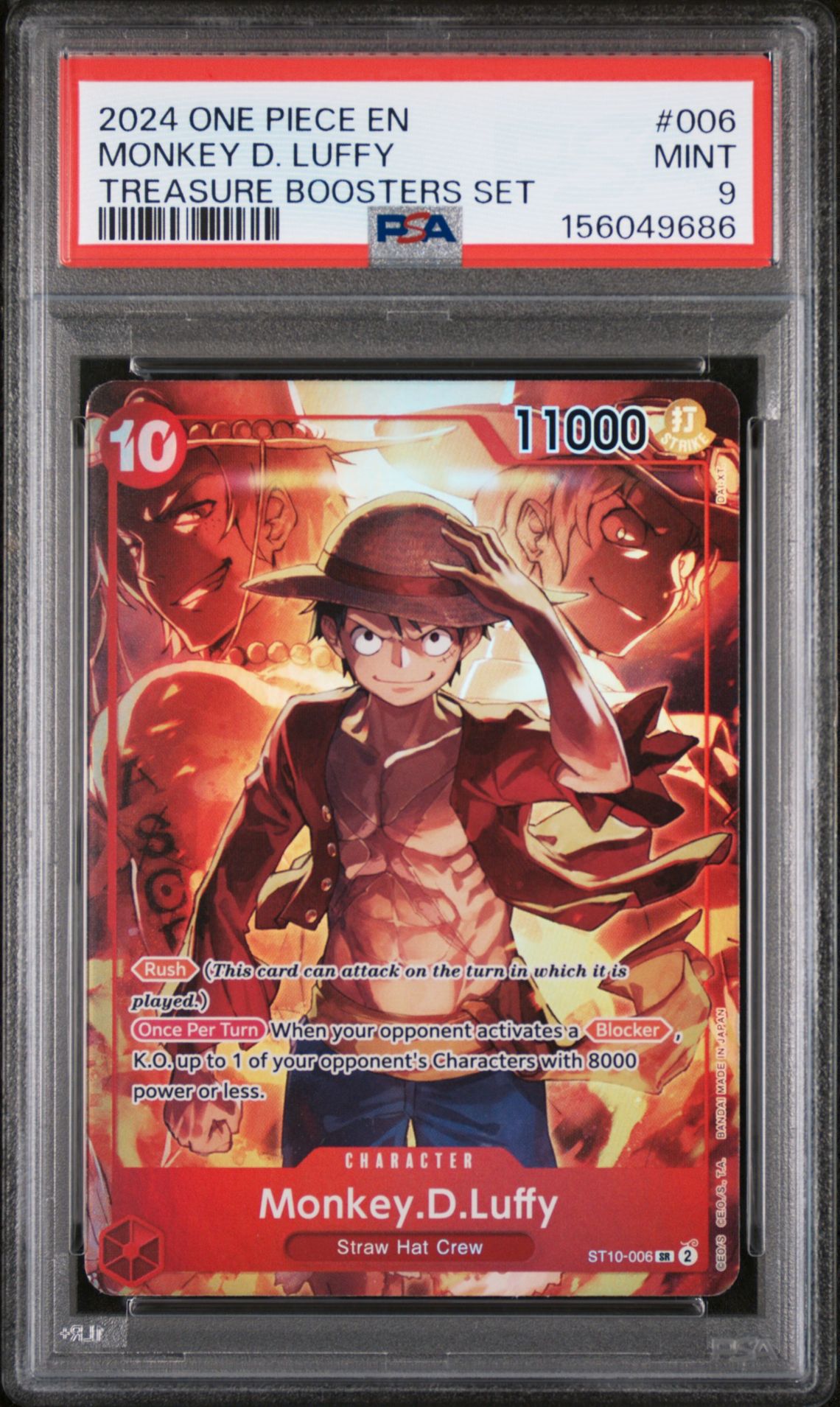 2024 One Piece Promos Monkey D. Luffy #006 (Treasure Boosters Set) Mint 9 front