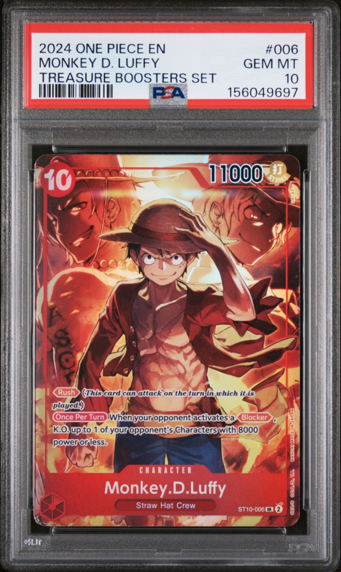 2024 One Piece Promos Monkey D. Luffy #006 (Treasure Boosters Set) Gem Mt 10 front