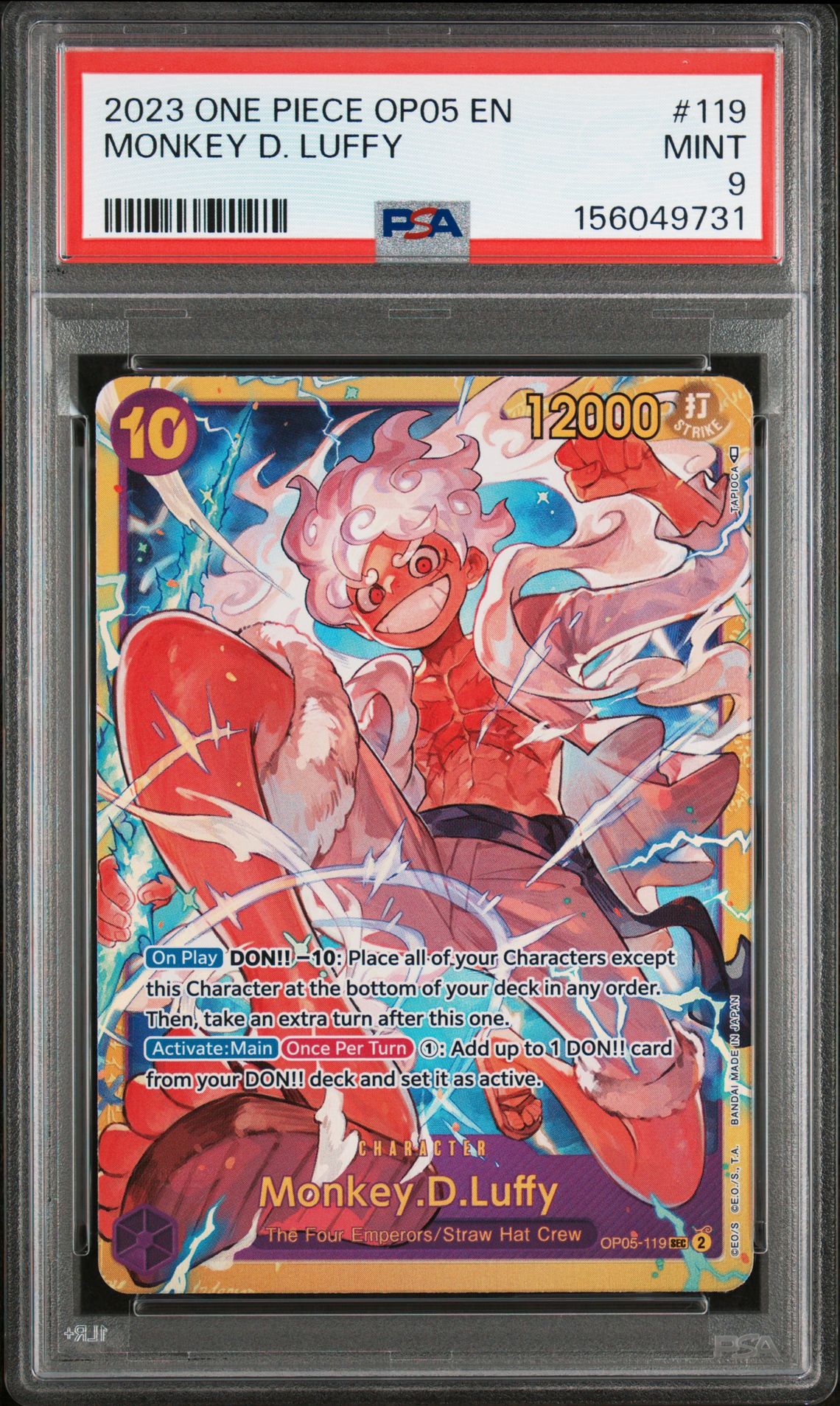 2023 One Piece Op05-Awakening Of The New Era Monkey D. Luffy #119 Mint 9 front