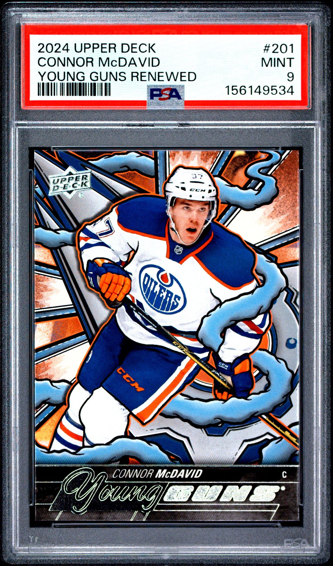 2024 Upper Deck Young Guns Renewed Connor Mcdavid #201 Mint 9 front